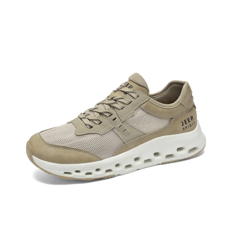 JEEP SPIRIT Slip Resistant, Abrasion Resistant, Breathable, Moisture Wicking Low Top Casual Running Shoes Men's Beige-2