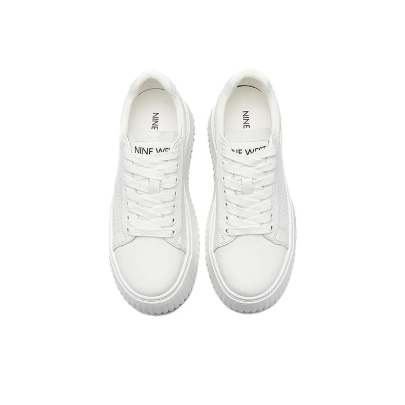 NINE WEST Low Top Skateboard Shoes Women's White-4