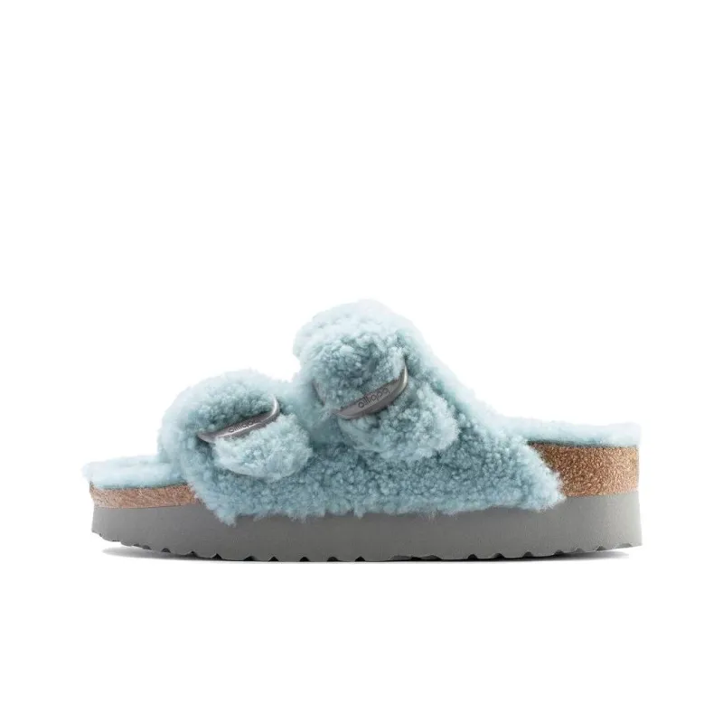 Birkenstock Arizona Big Buckle Shearling 'Faded Aqua' Women's-0