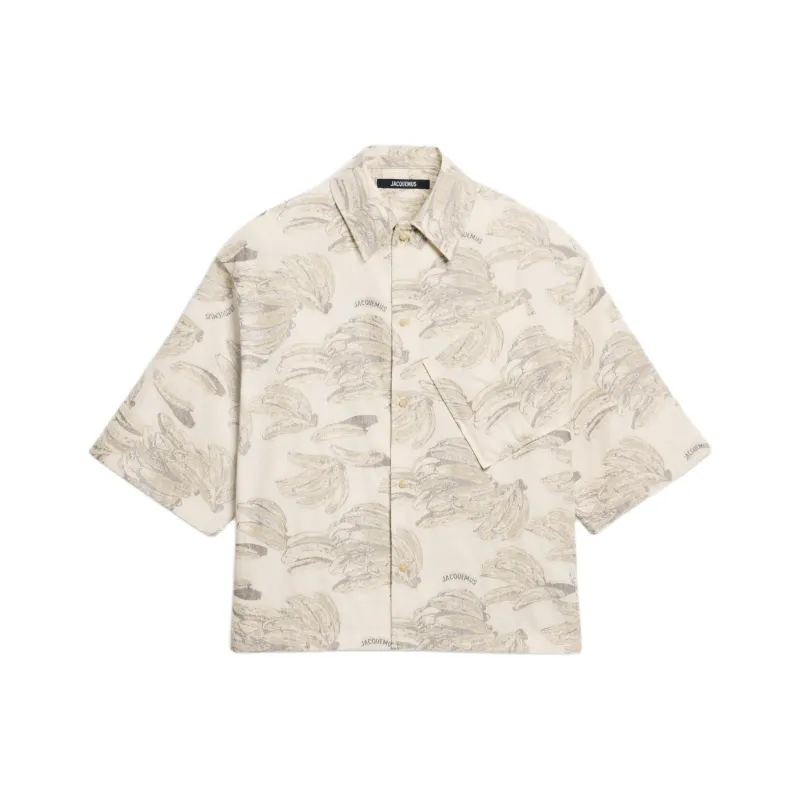 Jacquemus The Aloe Banana Jacquard Boxy Shirt-0