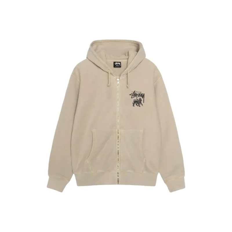 Stussy Rasta Lion Zip Pigment Dyed Hoodie-7
