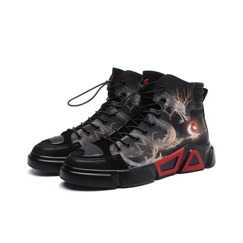 Babinda High Top Casual Shoes Men's Black-2