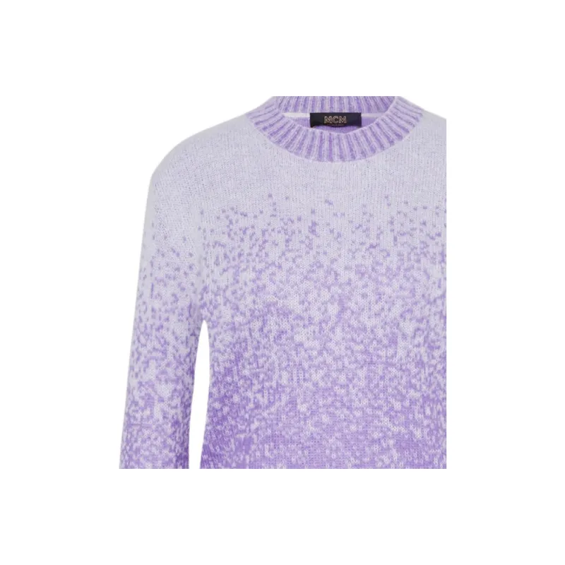 MCM Jacquard Sweater In Gradation Mohair Sweater Women's Purple-1