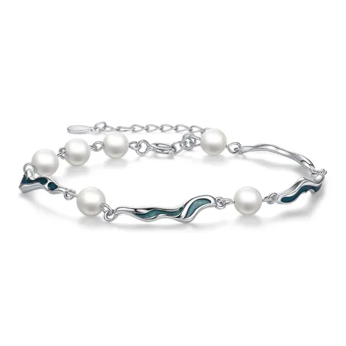 MINTLEAF Copper Bracelets Unisex Silver White