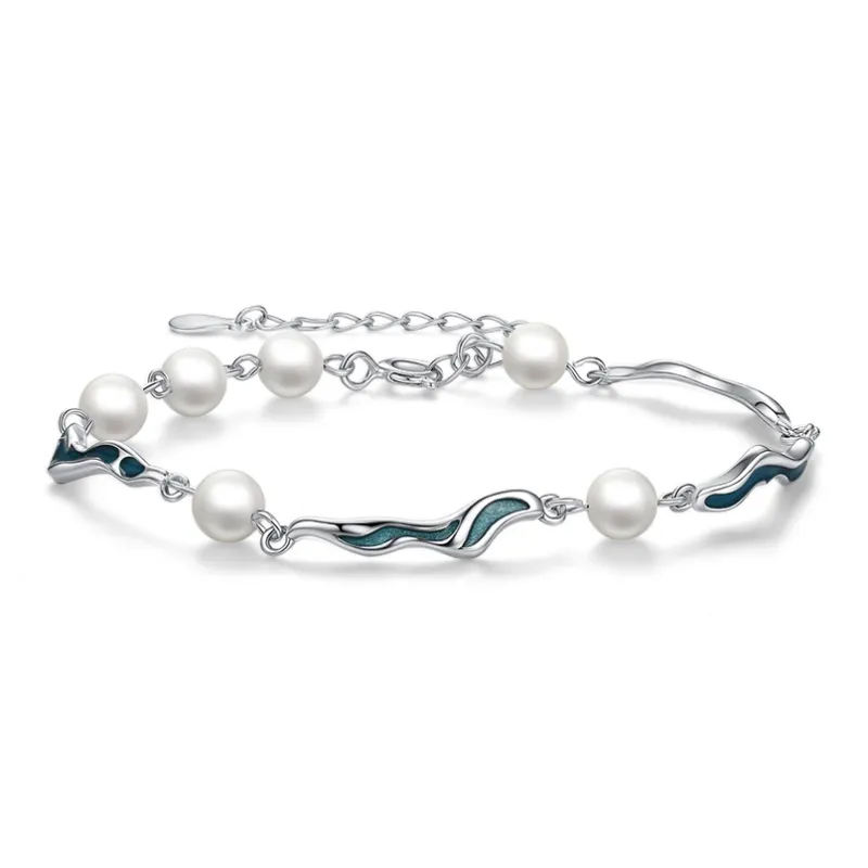 MINTLEAF Copper Bracelets Unisex Silver White-0