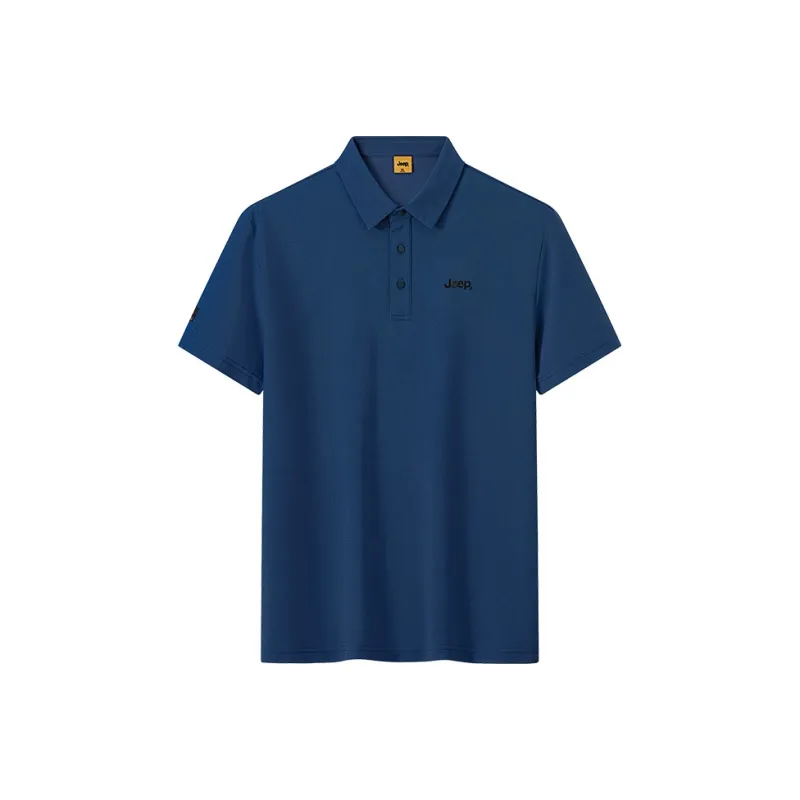 Jeep Small Logo Business Loose Fit Short Sleeved Casual Polo Shirt Unisex-4