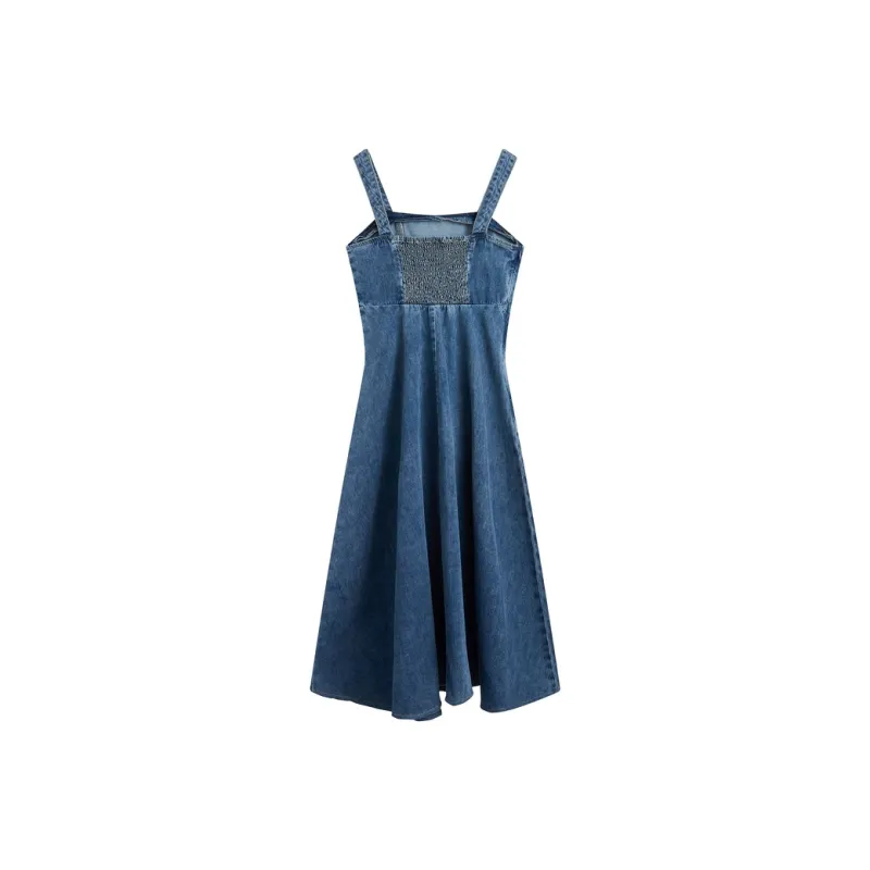 ZIHAN Slip Dress Women's Denim Blue-1