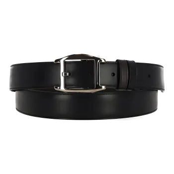 CARTIER Calfskin Leather Belts Men's Black Width: 3CM