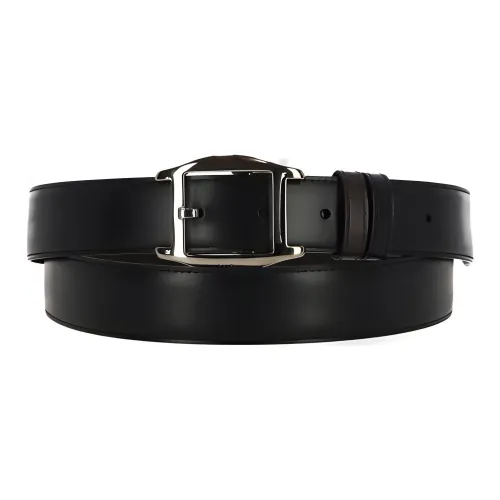 CARTIER Calfskin Leather Belts Men's Black Width: 3CM