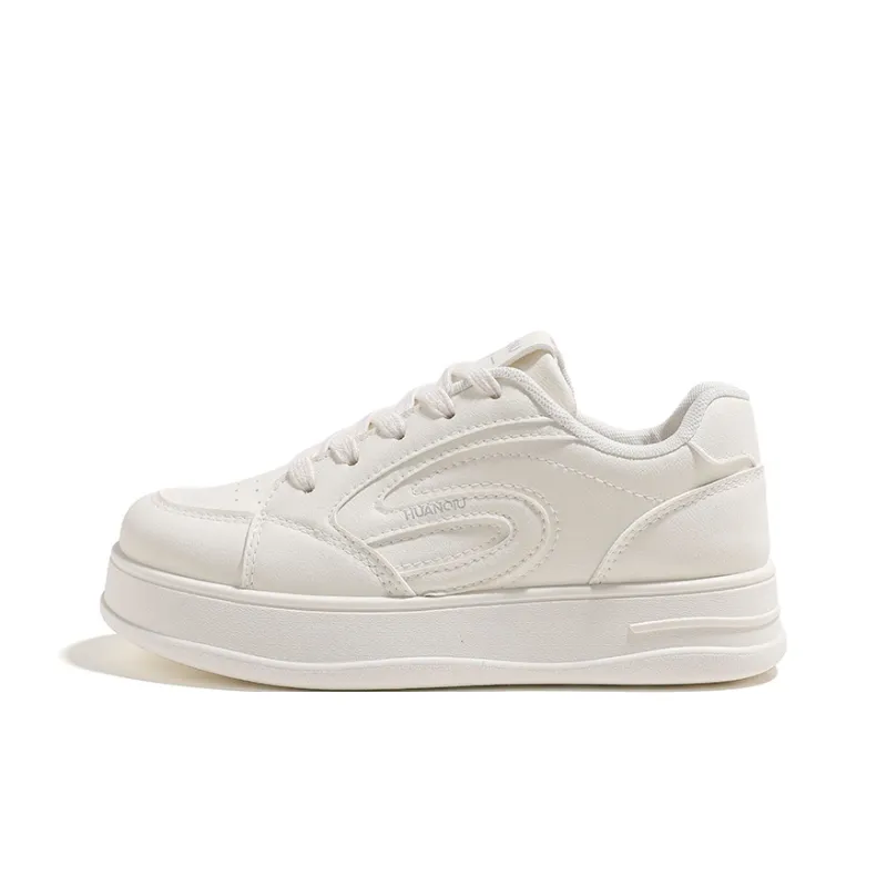 HUANQIU Anti Slip And Wear Resistant Height Increasing Low Top Skateboard Shoes Women's-5