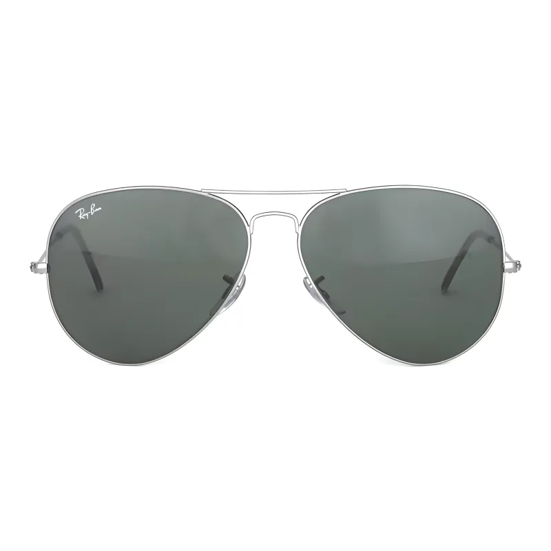 RayBan Metal Aviator Sunglasses Unisex Silver-2