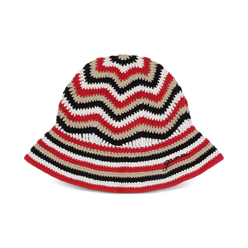 GANNI Organic cotton Crochet Bucket Hat-0