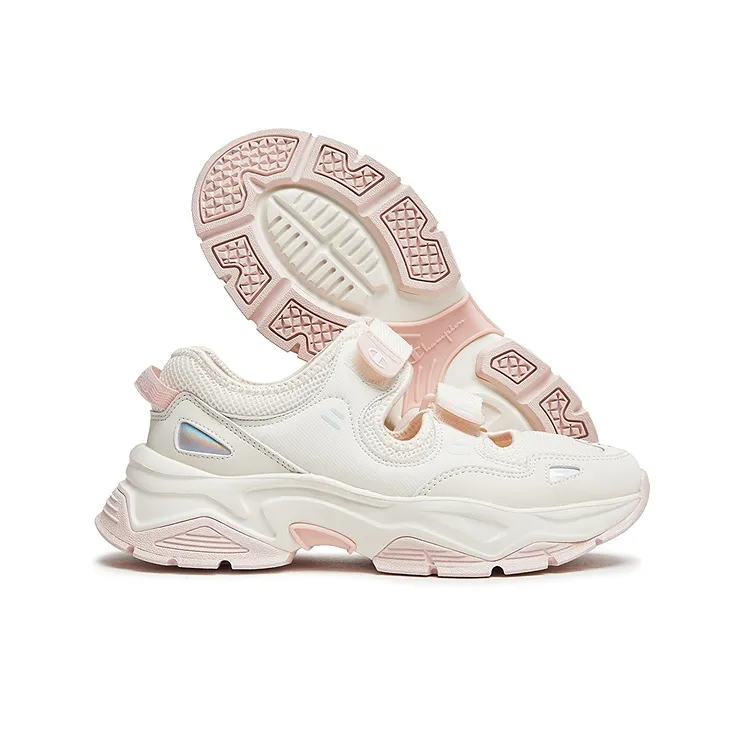 Champion Low Top Casual Shoes Women's Milk White/Light Rose Red-1