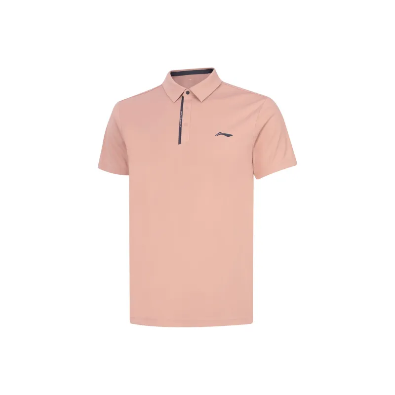 LiNing Polo Shirt Men's New Mist Rose Pink-0