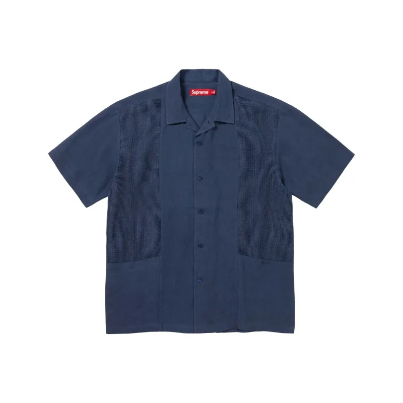Supreme Mesh Panel Linen S/S Shirt-6