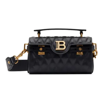 BALMAIN B BUZZ Calfskin One Shoulder Handbags Women's Black