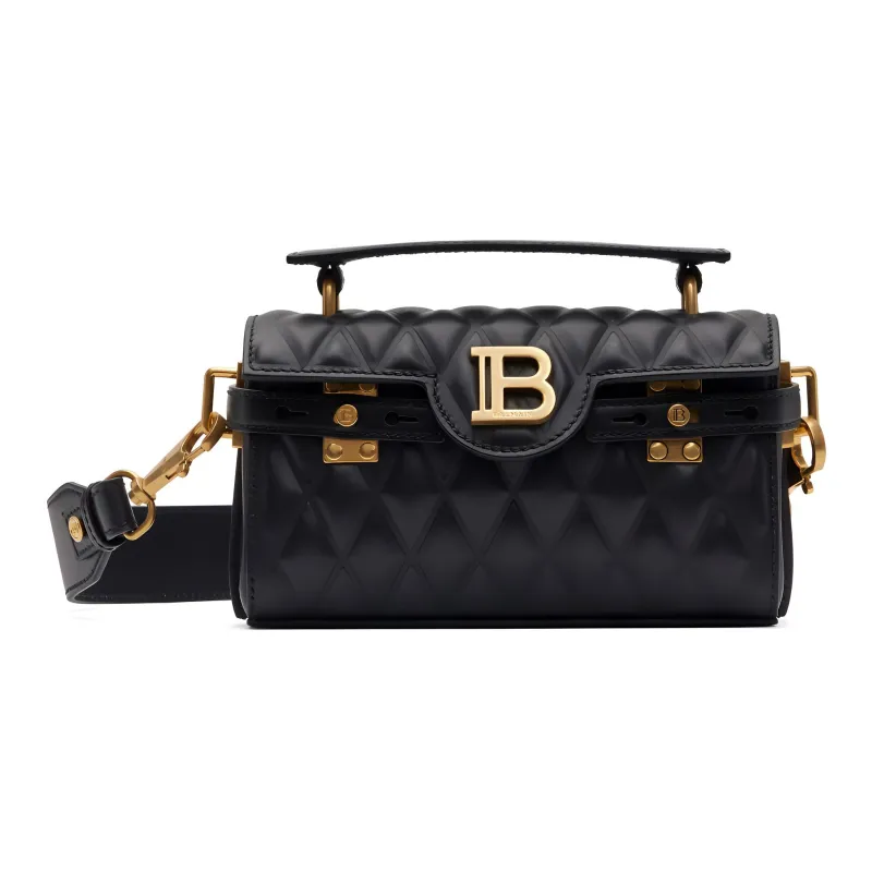 BALMAIN B-BUZZ Calfskin One Shoulder Handbags Women's Black-0