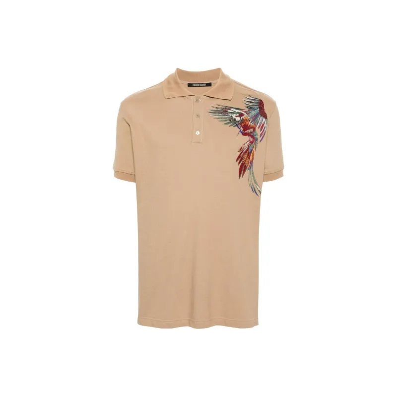 Roberto Cavalli SS24 Polo Shirt Men's Ochre-Brown-0