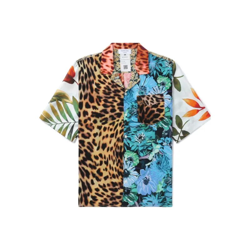Marine Serre Regenerated Scarves Silk Bowling Shirt-0