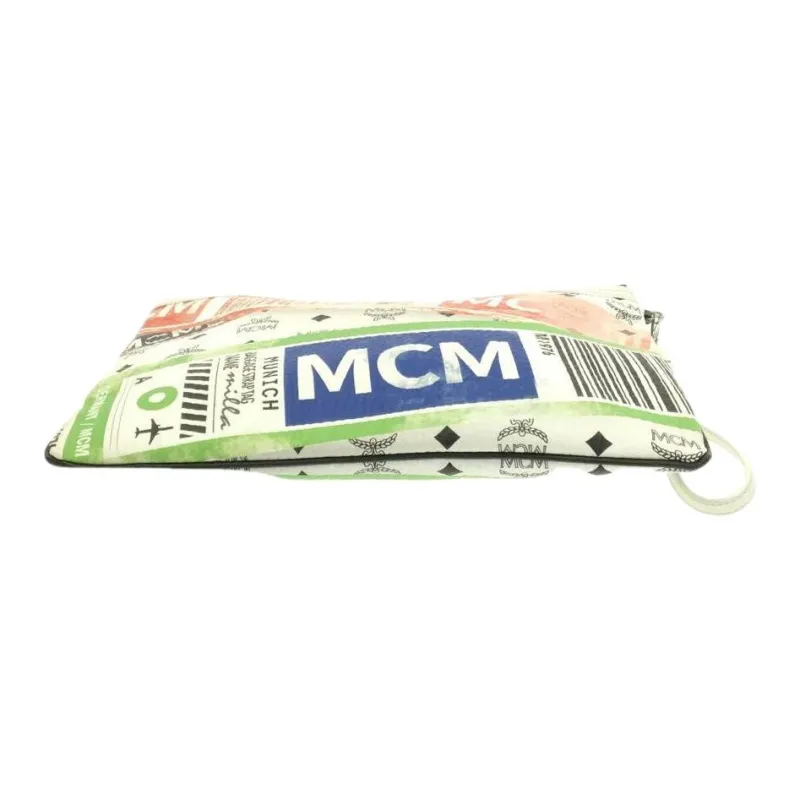 MCM Leather Clutch Regular Men's White-2