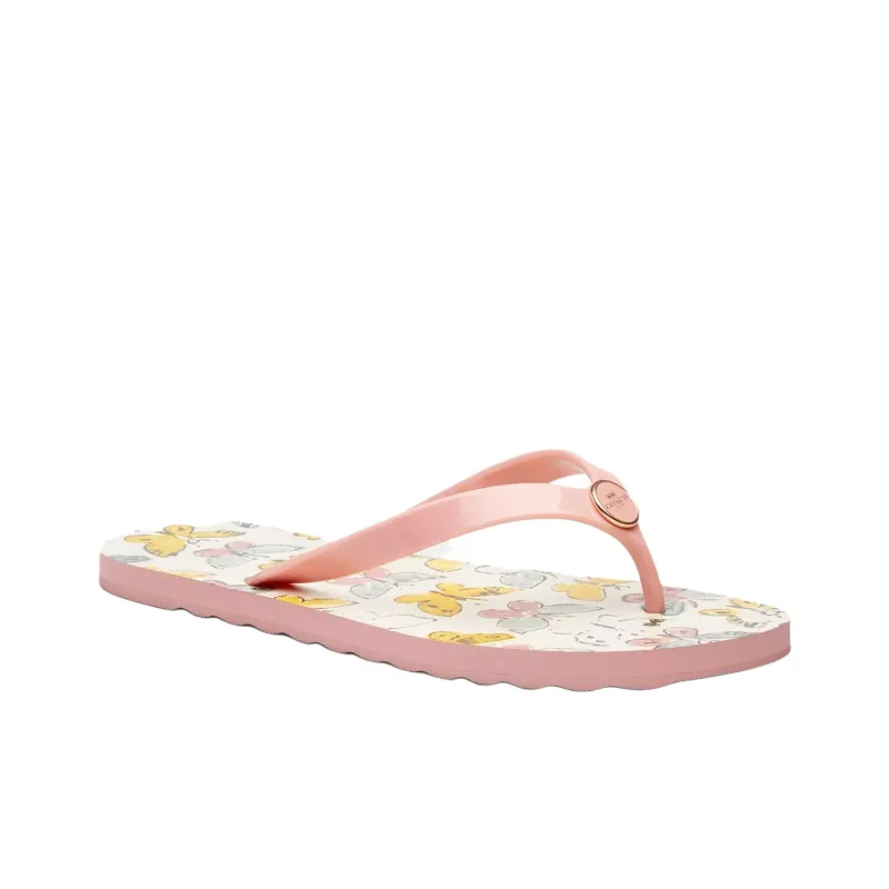 COACH Rubber Sole Slip Resistant Flip Flops Women's Pink-2