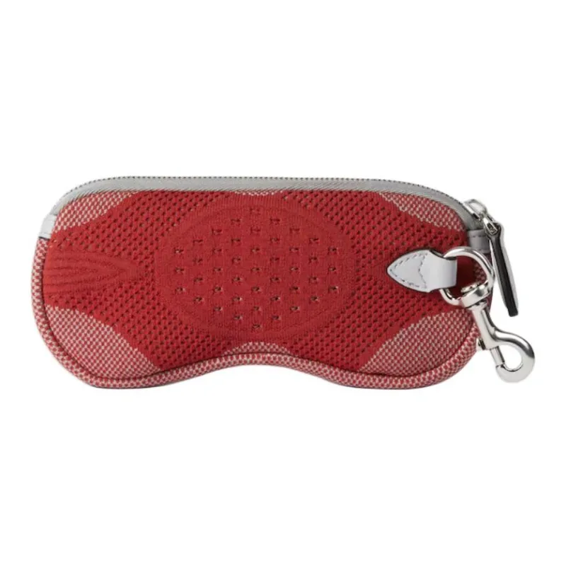 GUCCI Fabric Storage Bag Eyeglass Pouch Medium Size Men's Red And Gray-1