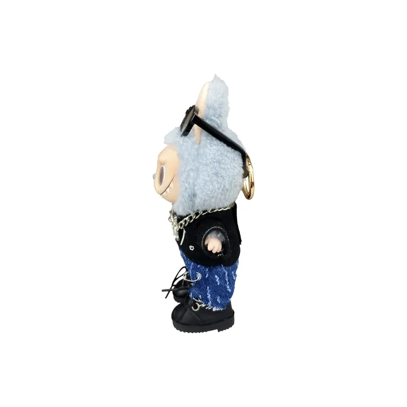 [Modified Doll] POP MART Labubu THE MONSTERS Heartbeat Macaron Collection Black Butterfly, Cute Hang Tag Box 17cm-16