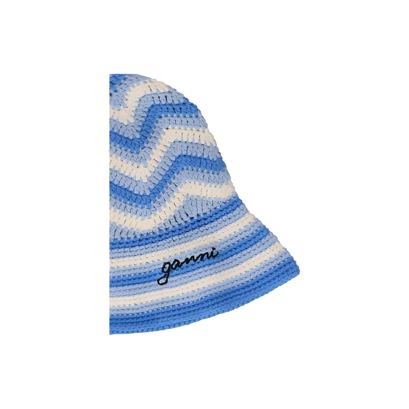 GANNI Organic Cotton Bucket Hats Women's Blue-3