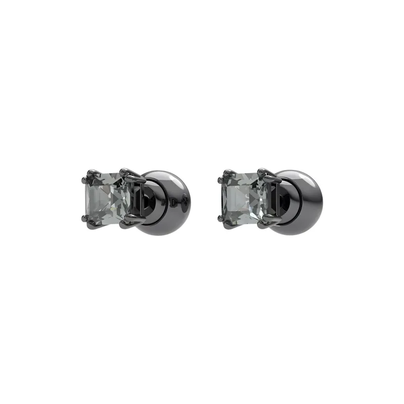 Swarovski Millenia Rhodium Plated, Faux Crystal Stud Earrings Women's Black-2