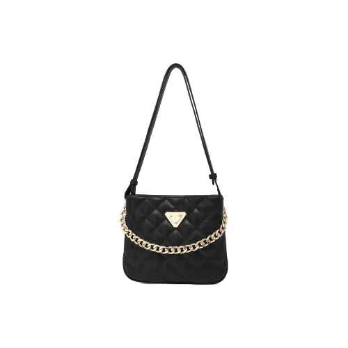 MEXICAN Artificial Leather Crossbody One Shoulder Handbag Women's Black/Ecru
