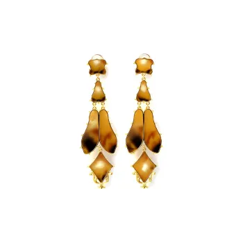 Burberry Resin Gold Plated Bronze Aluminum Gold Plated Earrings Women's Gold