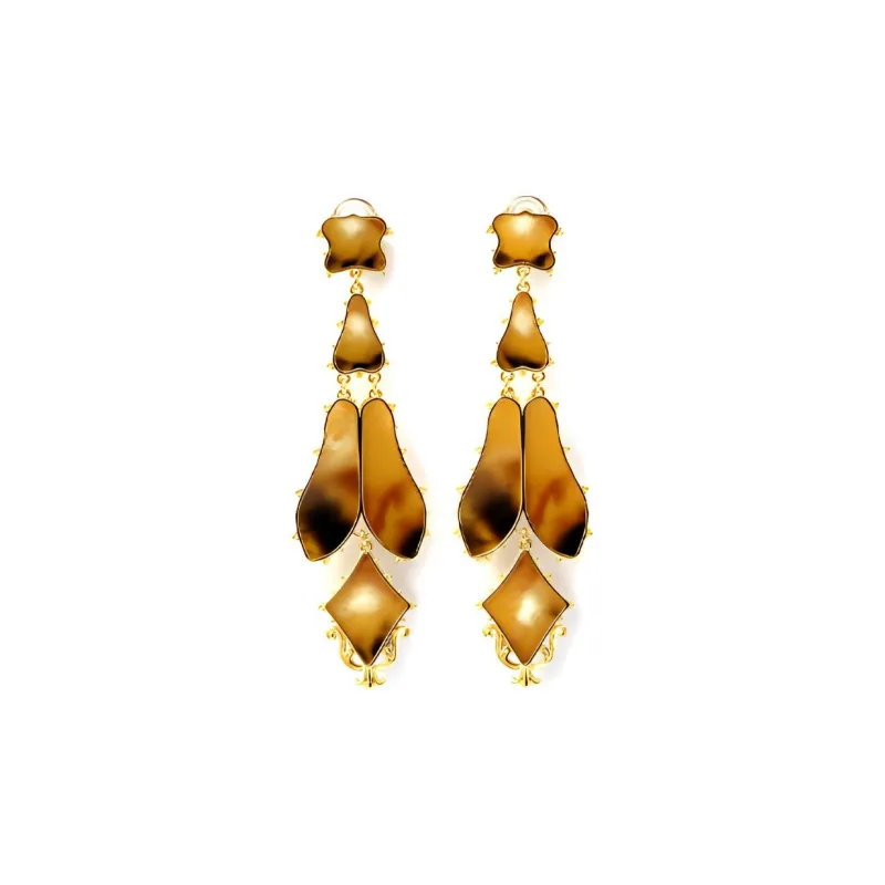 Burberry Resin Gold Plated Bronze Aluminum Gold Plated Earrings Women's Gold-0