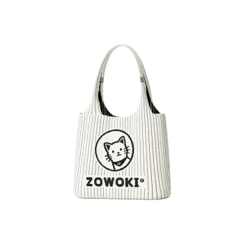 Zowoki Knitted Fabric Shoulder Bag Regular Women's White/Camel