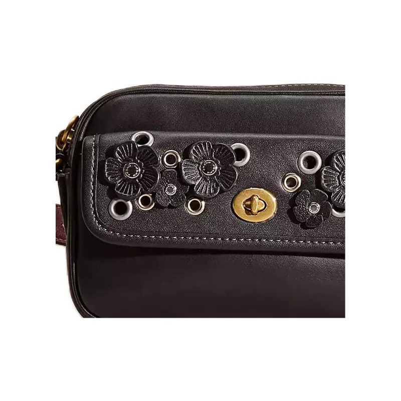 COACH Convertible Gloves Made Of Tanned Leather Fanny Pack Small Size Women's Brass & Black-4
