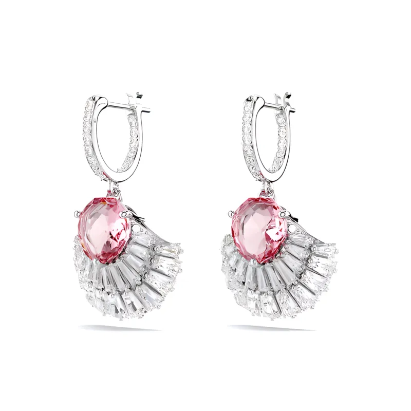 Swarovski Cubic Zirconia Rhodium-Plated Faux Crystal Earrings Women's Pink-2