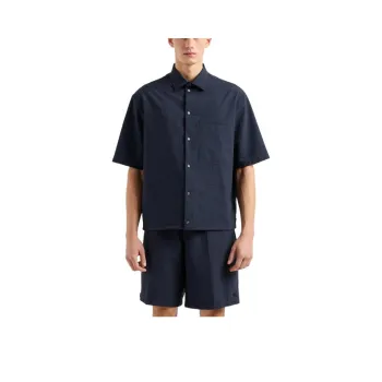 EMPORIO ARMANI Short sleeved Oversized Shirt In Technical Seersucker