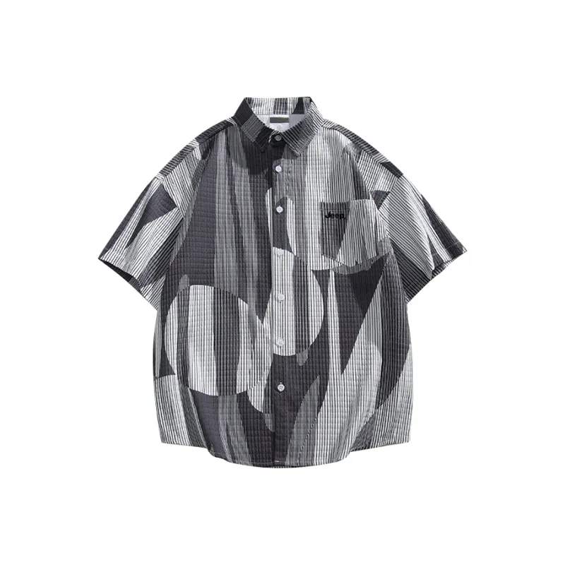 Jeep Casual Loose Fit Short Sleeved Lapel Shirt Unisex-2