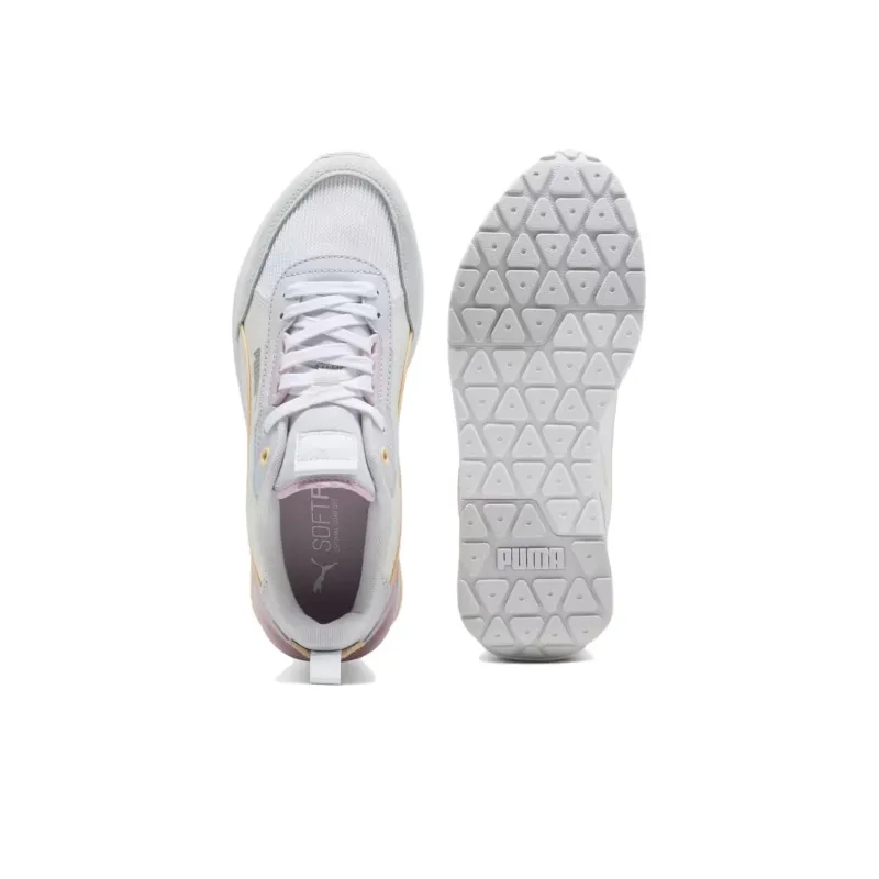 PUMA R22 Anti Slip Wear Resistant Low Top Casual Shoes Women's White Silver-3