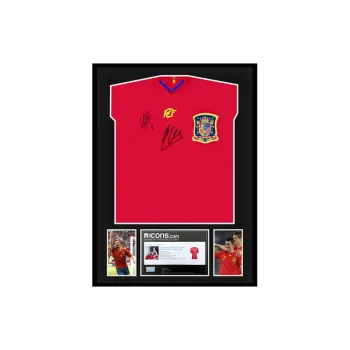 Three For Spanish National Team Jersey Icons Certificate, Deluxe Mounting, Outer Frame Approx. 65x85cm Unisex