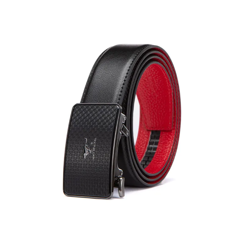 SEPTWOLVES Genuine Cow Leather Automatic Buckle Belt Men's Width 3.5CM-4