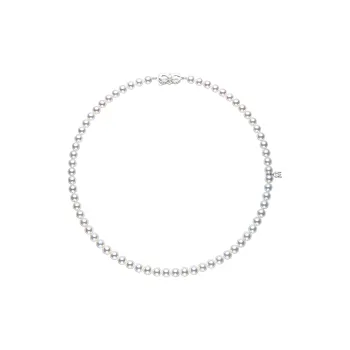 MIKIMOTO 18K White Gold Necklaces Unisex White