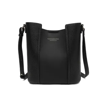 MEXICAN Polyurethane Bucket Bag, Shoulder Bag, Crossbody Bag Women's Black/Coffee