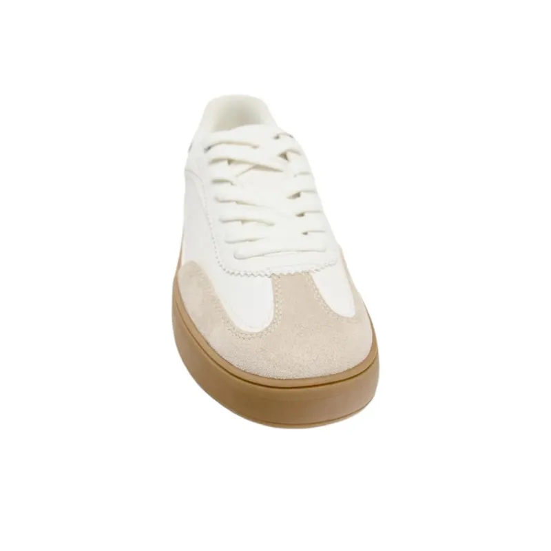 ZARA Abrasion Resistant Height Increasing Low Top Skateboard Shoes Women's Light Beige Yellow-3