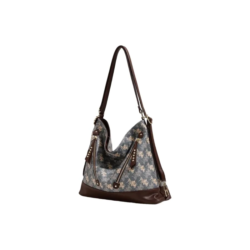 PESASRIE PVC Tote Bag, Shopping Bag, Shoulder Bag, Backpack Women's Blue-6