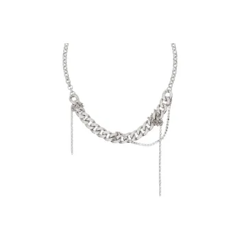 JUSTINE CLENQUET Palladium Plated Brass With Crystal Necklaces Women's Silver