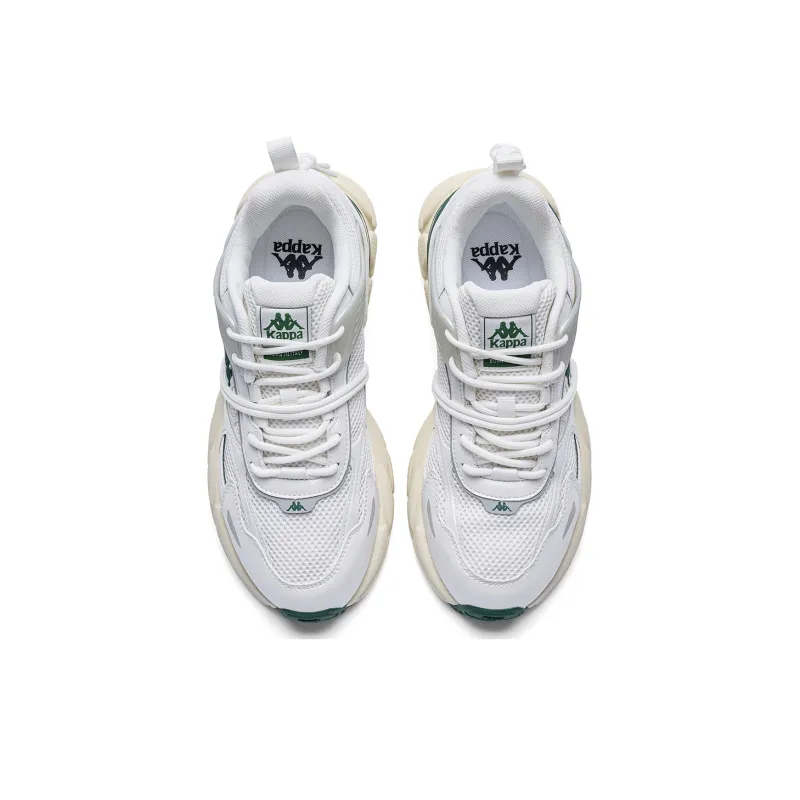Kappa Back to Back Anti Slip Wear Resistant Low Top Chunky Sneakers Unisex White-3