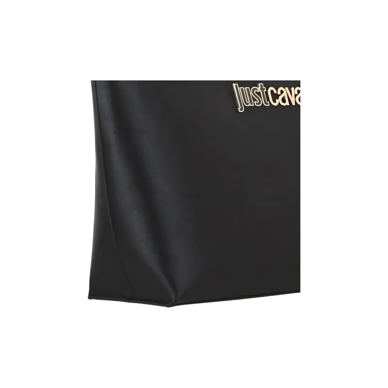 Just Cavalli Polyester Tote Bag Shopping Bag Handbag Shoulder Bag Women's Black-4