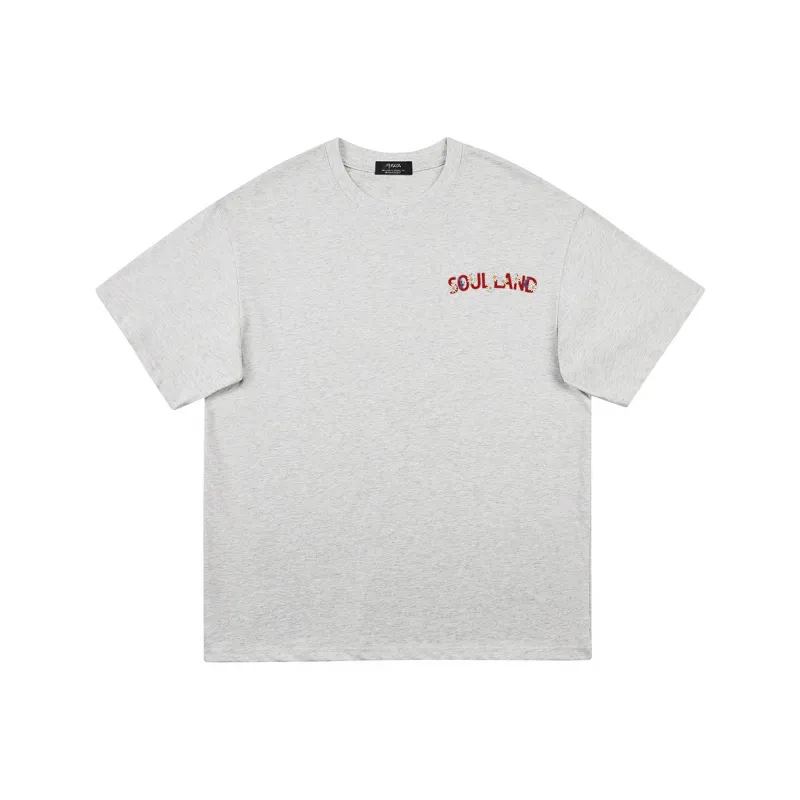 DOKI T Shirt Unisex Heather Gray Red-2