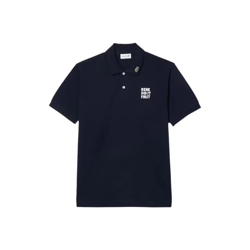 LACOSTE Slogan embroidered Polo Shirt-0