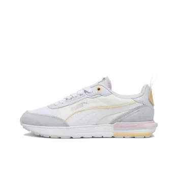 PUMA R22 Anti Slip Wear Resistant Low Top Casual Shoes Women's White Silver